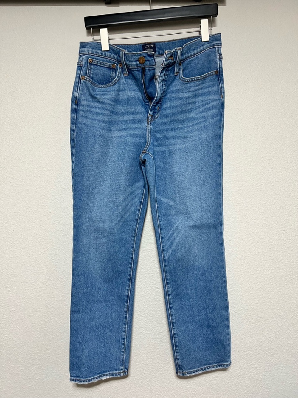 J. Crew Midwash Straight Leg Jeans in Blue